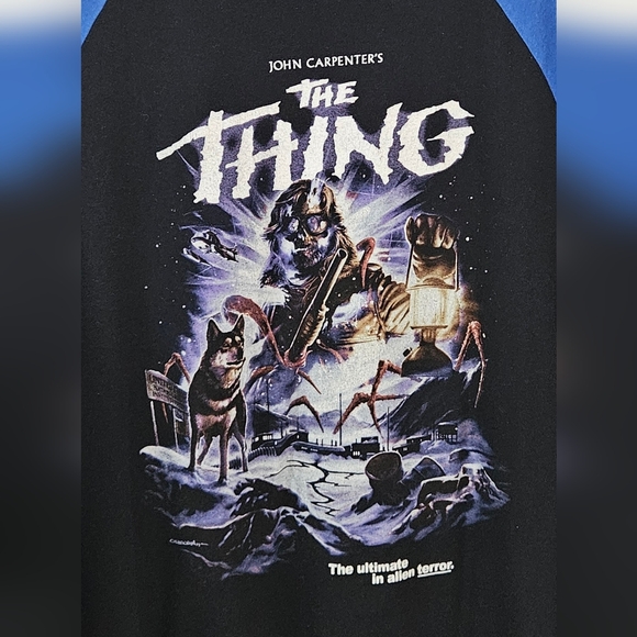 The Thing Monster Fright Rags Loot Crate Black and Blue Raglan Shirt Size 2XL - Picture 2 of 4
